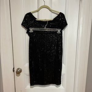 Sequined crop top and pencil skirt